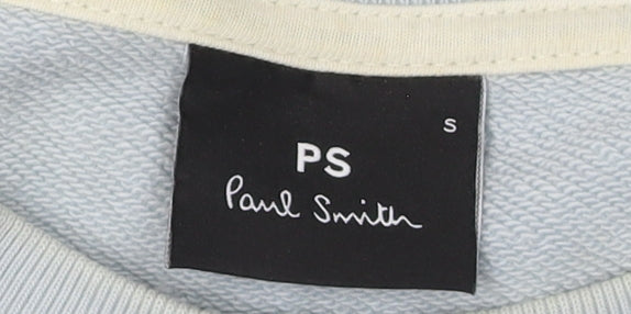 Paul Smith Men's Blue Crew Neck Logo Sweatshirt S