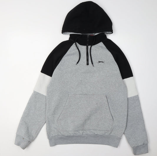 Slazenger Men's Grey Black Pullover Hoodie M