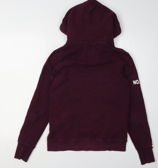Superdry Purple Hoodie, Unisex S, Full Zip, Logo Style