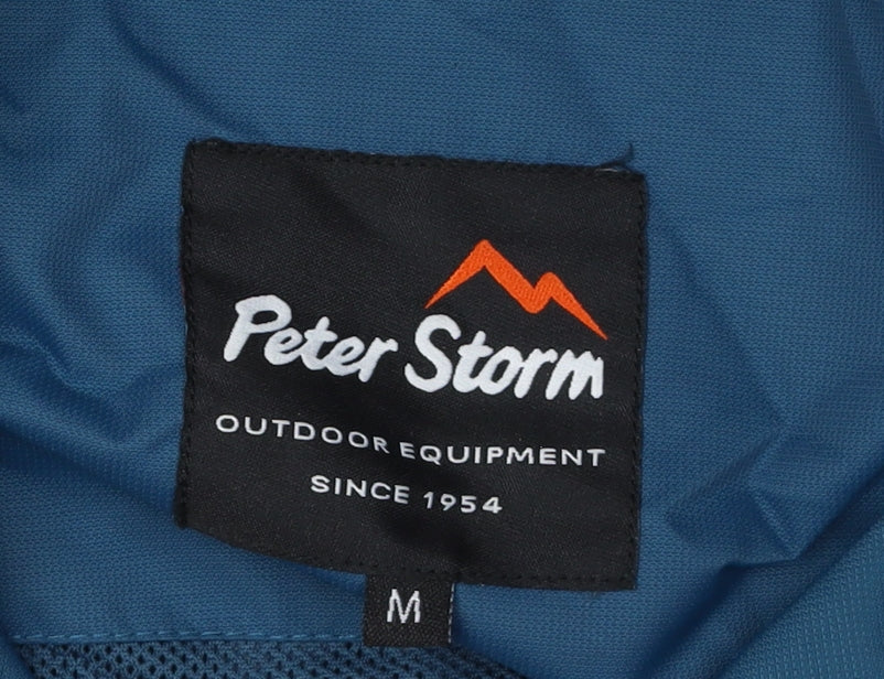 Peter Storm Men's Blue Waterproof Hooded Jacket M