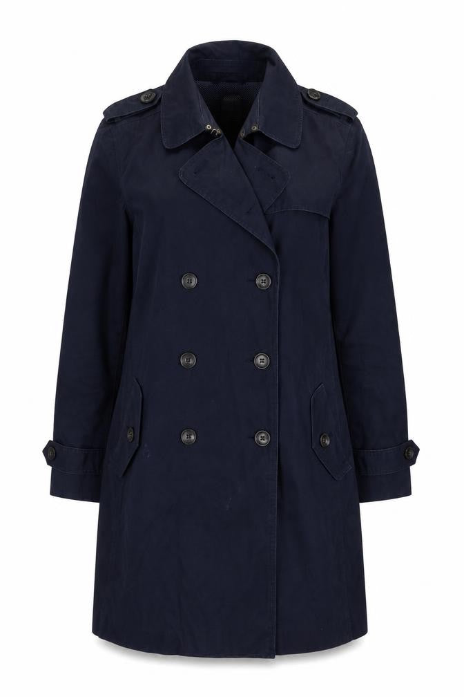 Gap Women's Blue Trench Coat M Casual Regular Fit