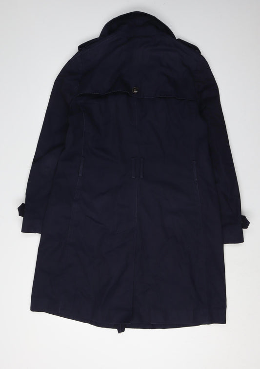 Gap Women's Blue Trench Coat M Casual Regular Fit