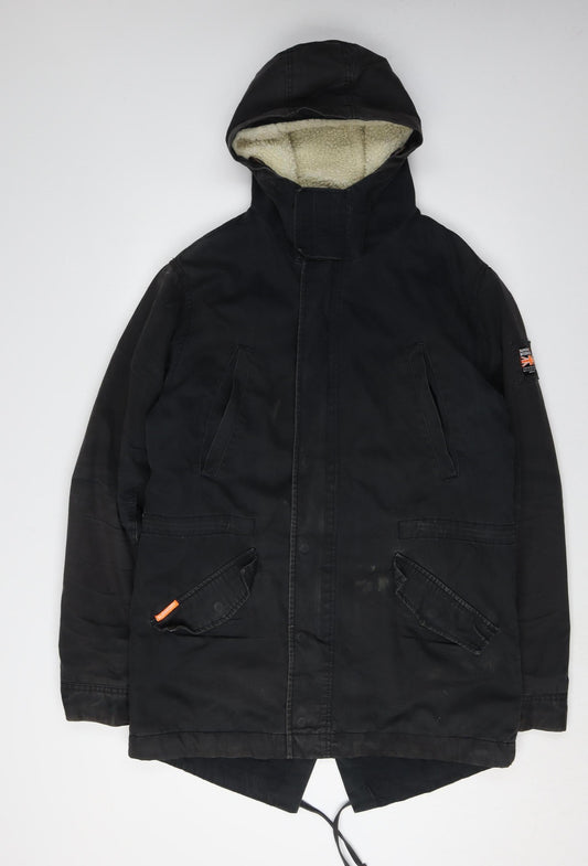 Superdry Mens Black Military Jacket L
