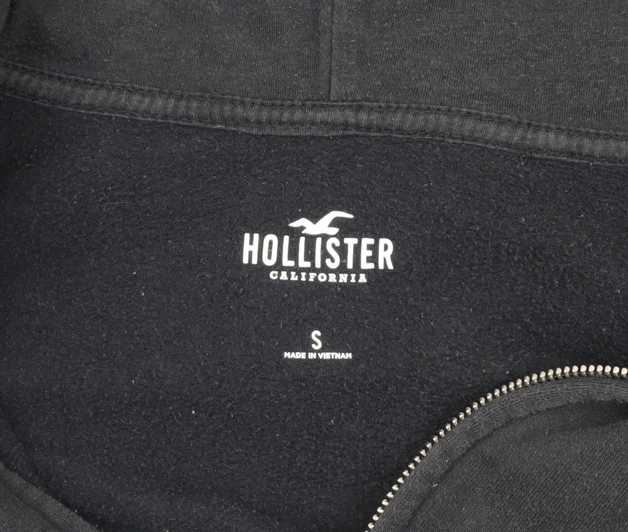Hollister Men's Black Hooded Jacket, Size S, Casual Style