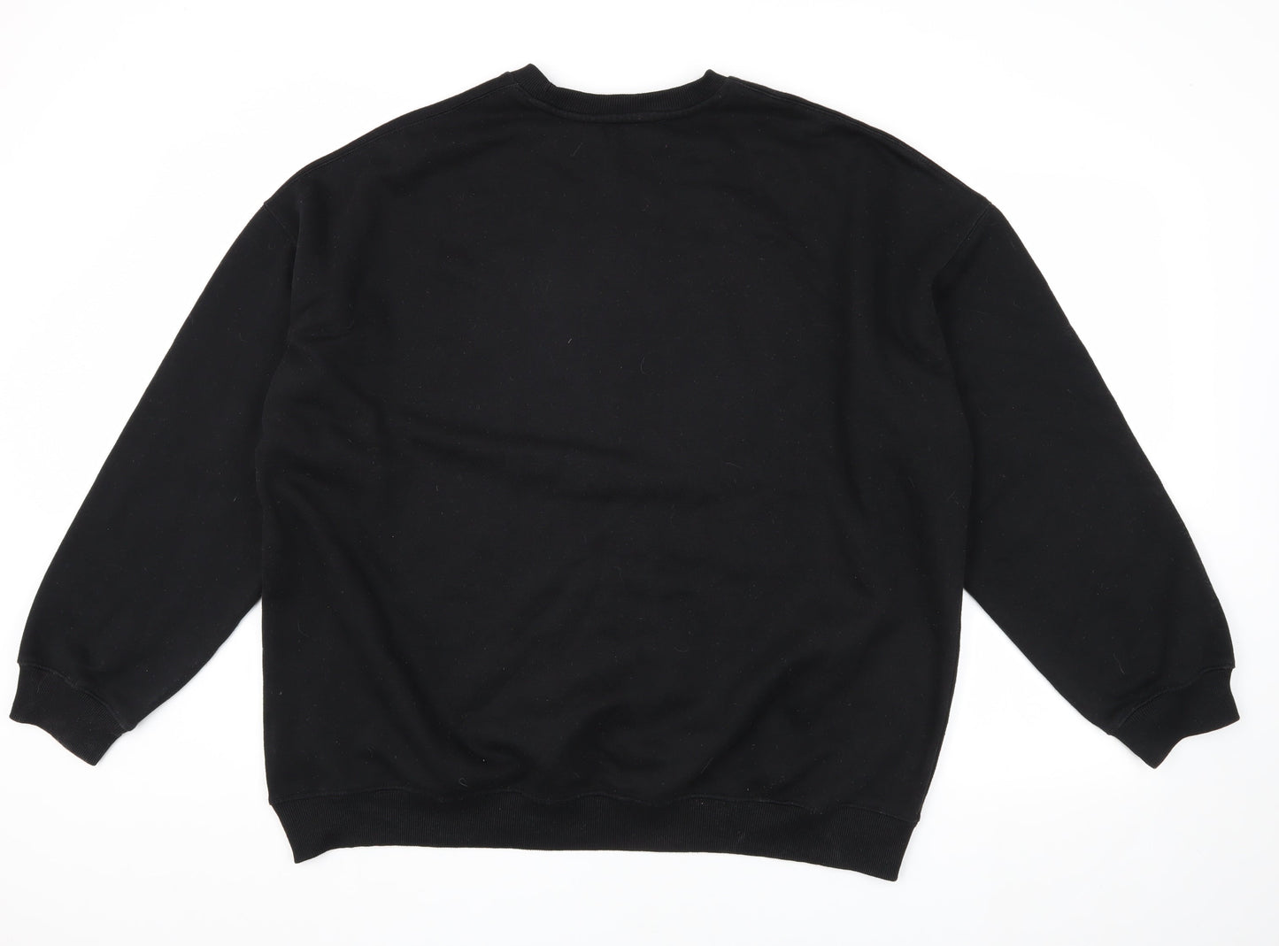 Bershka Men's Black Pullover Sweatshirt L