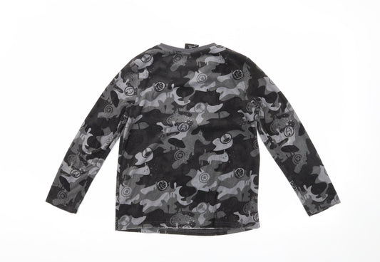 Marvel Boys Black Camouflage Long Sleeve Top 10-11 Years