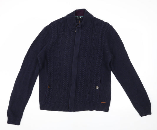 Ted Baker Blue Men's Knit Jacket Size 6 Casual Style