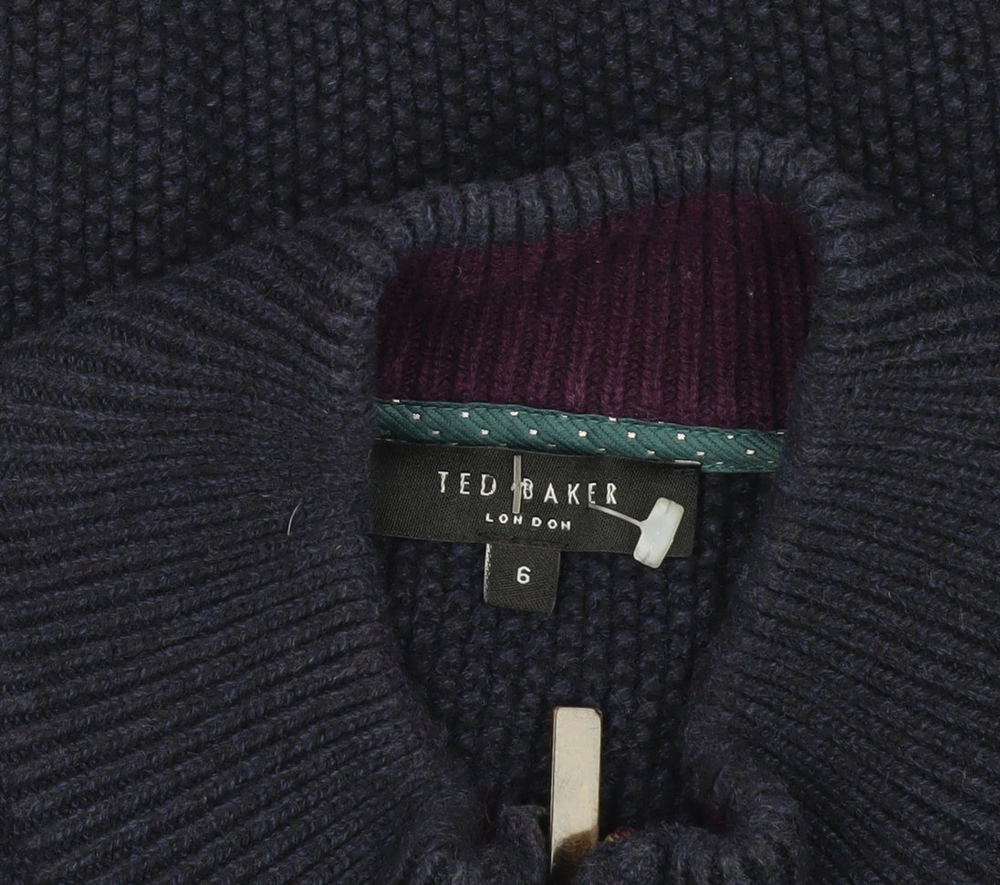 Ted Baker Blue Men's Knit Jacket Size 6 Casual Style