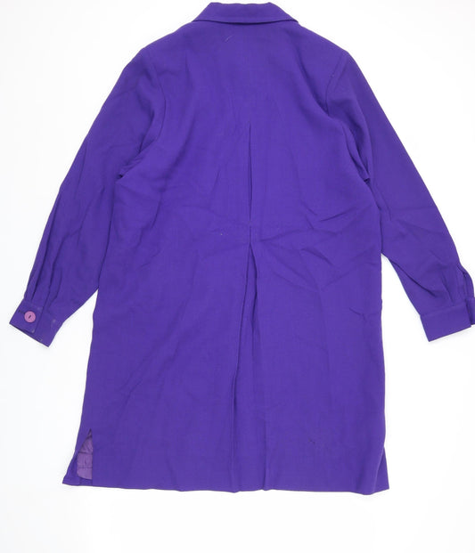Gail Hoppen Women's Purple Mid-Length Coat Size 14