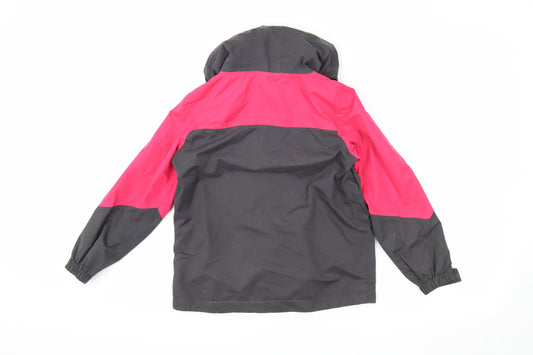 Peter Storm Girls Black Hibiscus Waterproof Jacket Size 7-8