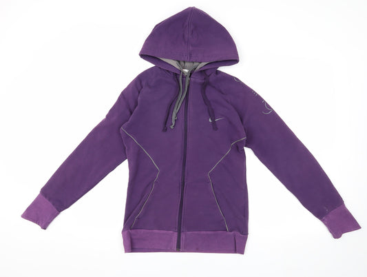 Nike Women's Purple Hooded Jacket M - Casual Sporty Style