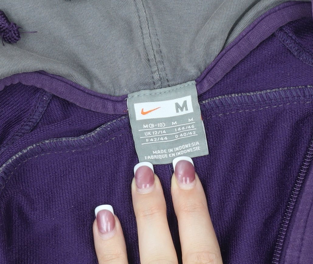 Nike Women's Purple Hooded Jacket M - Casual Sporty Style