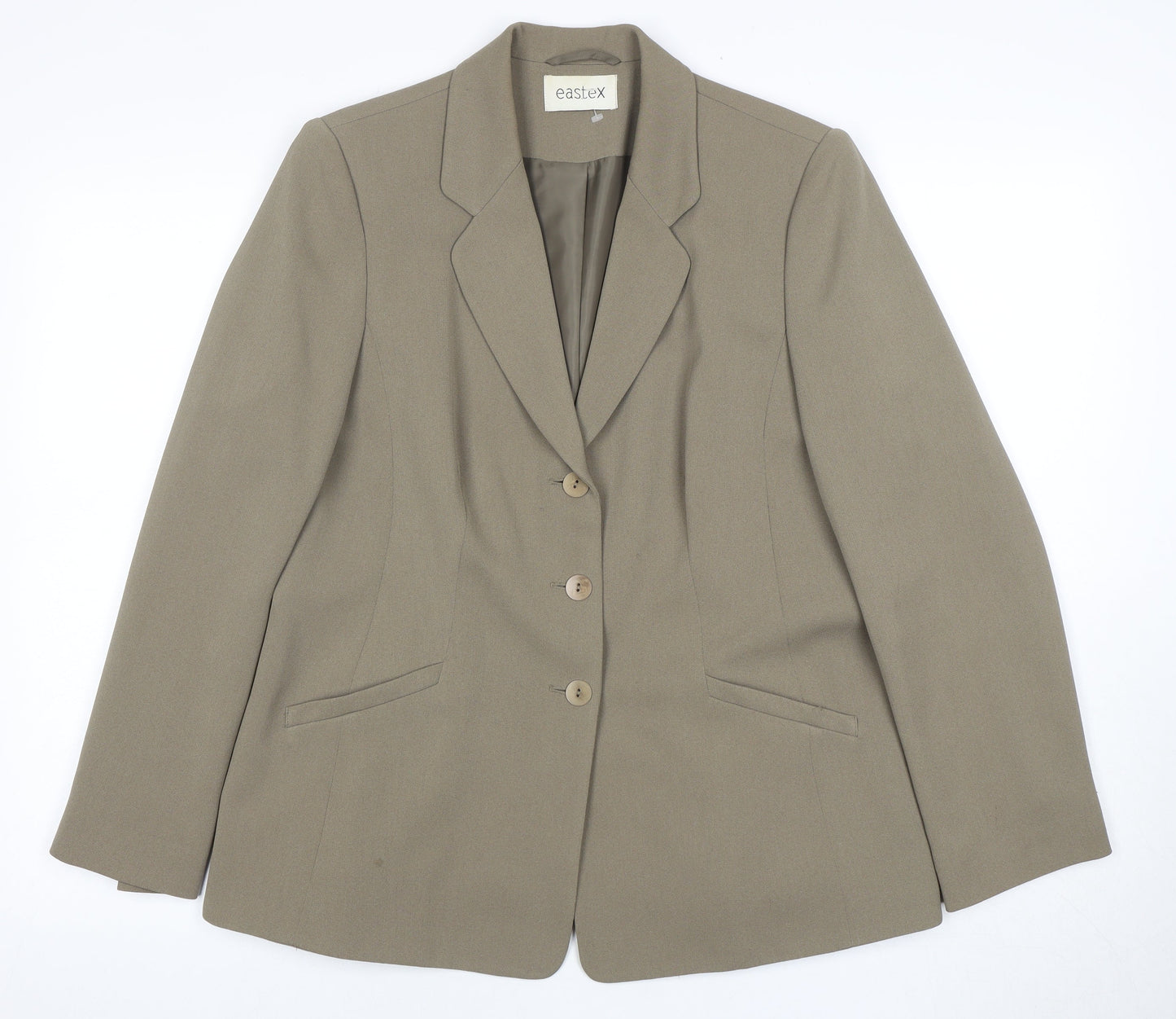 Eastex Women Brown Blazer UK 12 Three-Button Regular Fit