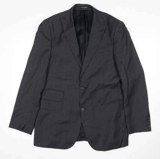Jeff Banks Men's Grey Wool Blazer, Size 42, Long
