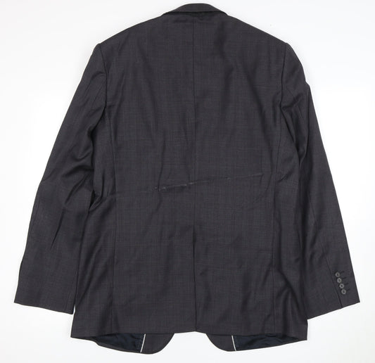 Jeff Banks Men's Grey Wool Blazer, Size 42, Long