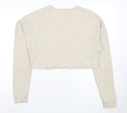 Gymshark Women's Cropped Beige Pullover Sweatshirt, Size S