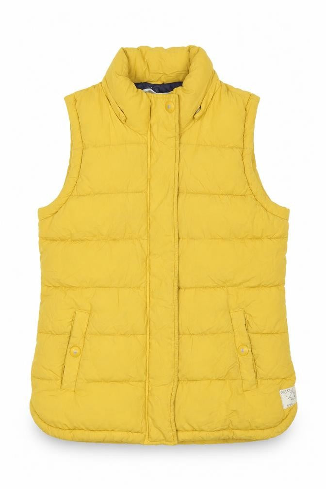 Womens UK Size 10 Regular Joules Yellow Polyamide Waistcoat