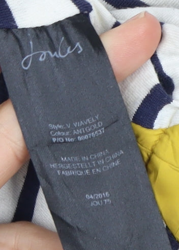 Joules Women's Yellow Puffer Waistcoat, Size 10, Nautical Style