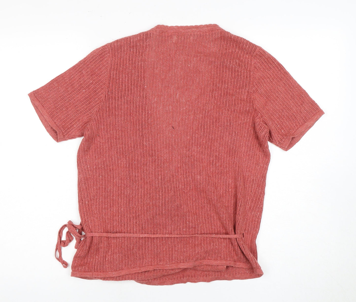 Fat Face Women's Red V-Neck Wrap Jumper Size 12