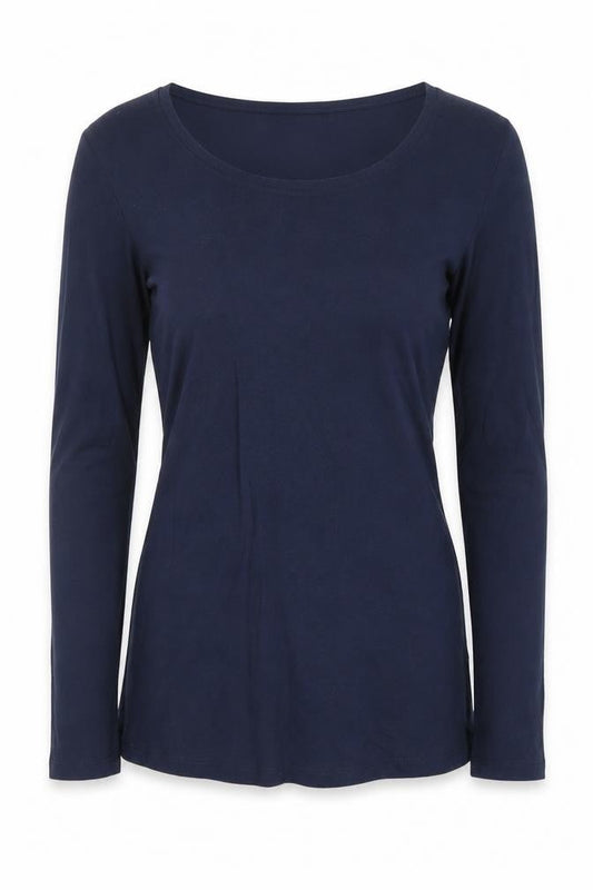 Womens UK Size 6 FatFace Blue Cotton Blend T-Shirt