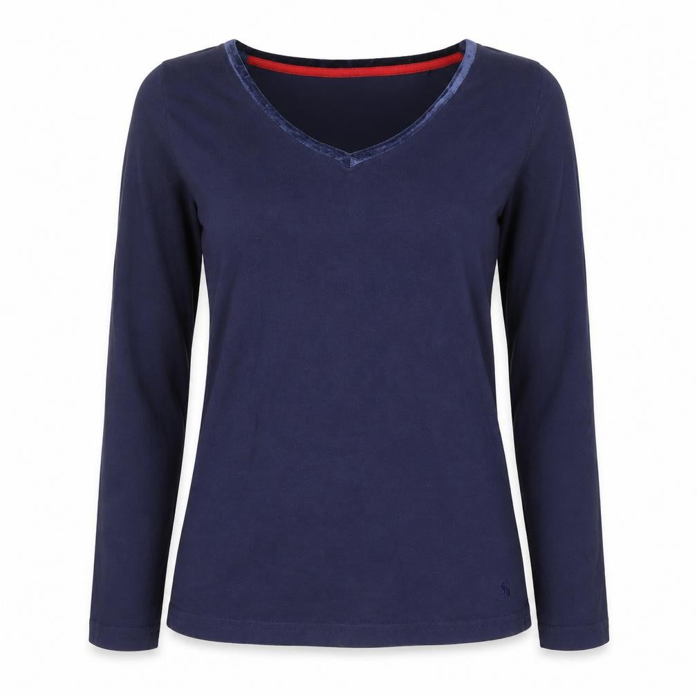 Womens UK Size 8 Joules Blue Cotton Blend T-Shirt