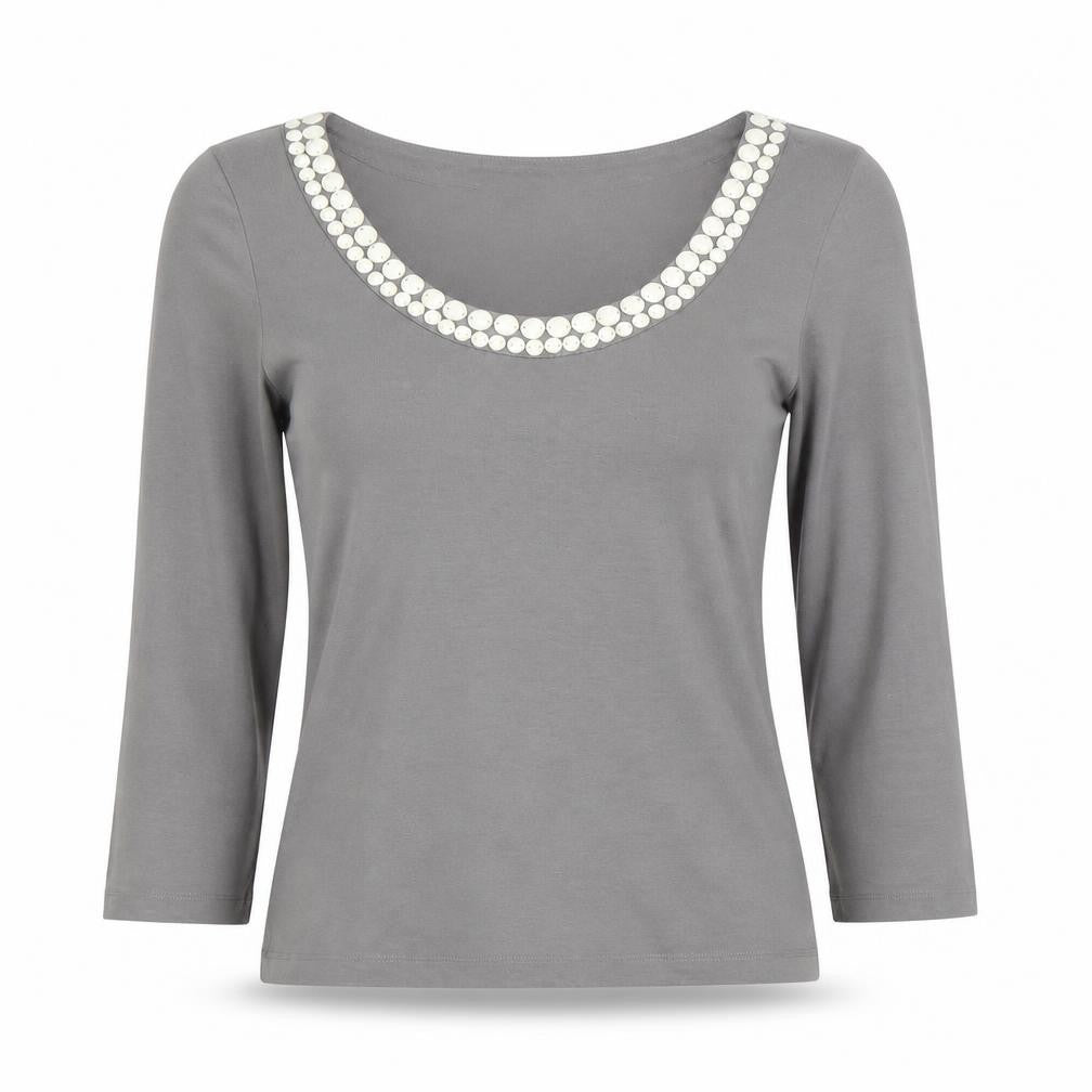 Womens UK Size S LK Bennett Grey Viscose Blend Blouse