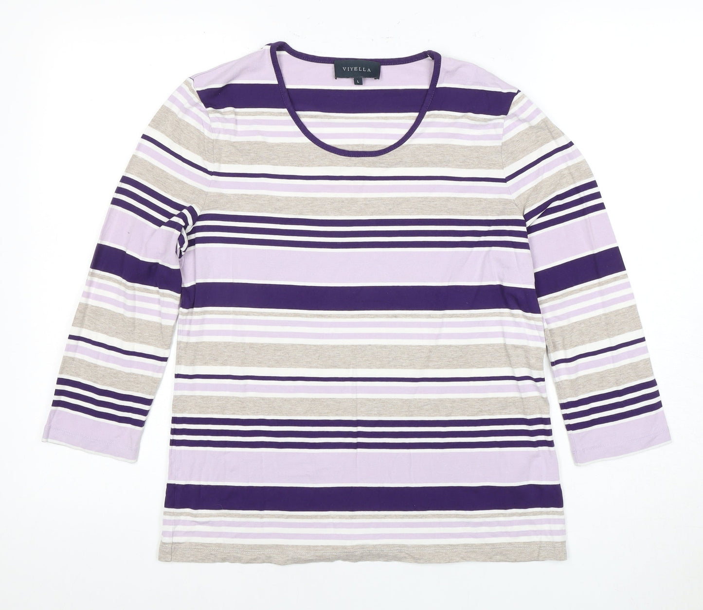 Viyella Women's Multicoloured Striped T-Shirt L