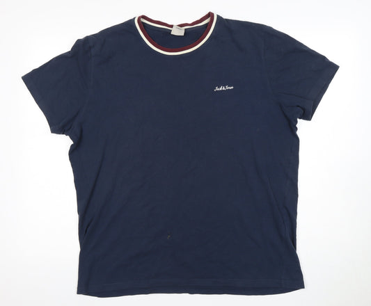 Jack & Jones Men's Blue XL Crew Neck T-Shirt