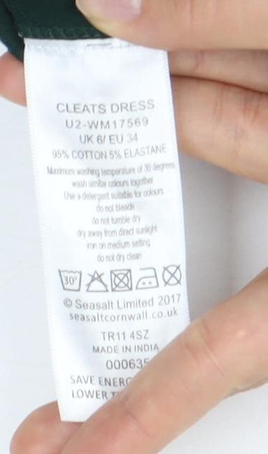 Seasalt Women's Green Sheath Dress, Size 8, Casual