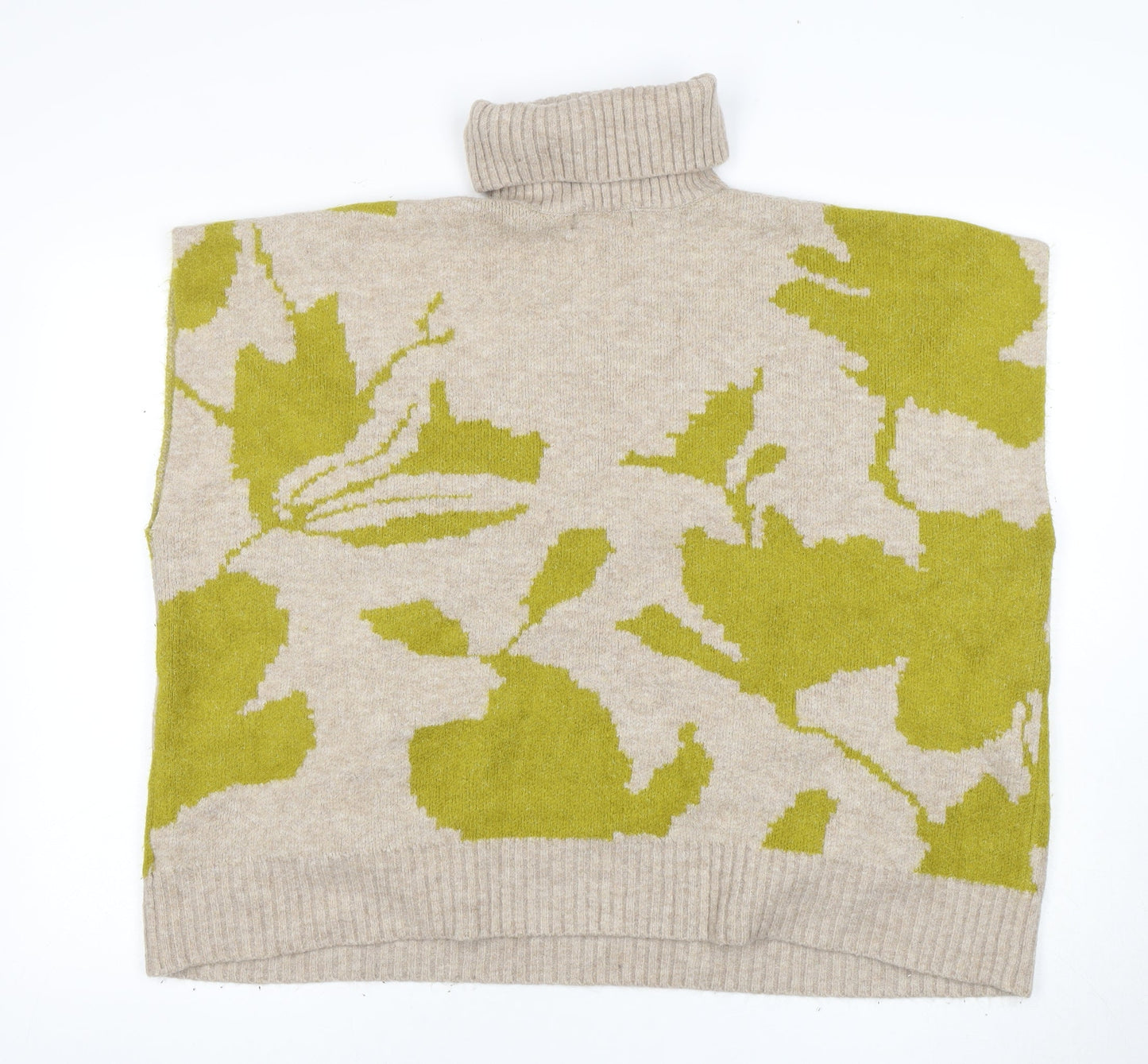 Next Women's Beige Green Roll Neck Jumper, Size M