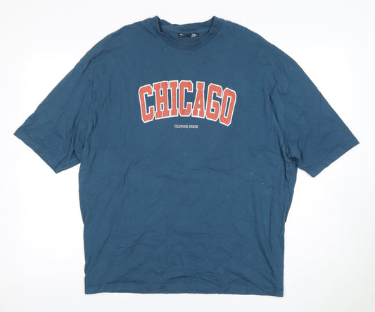 ASOS DESIGN Men’s Blue College Graphic T-Shirt Size S