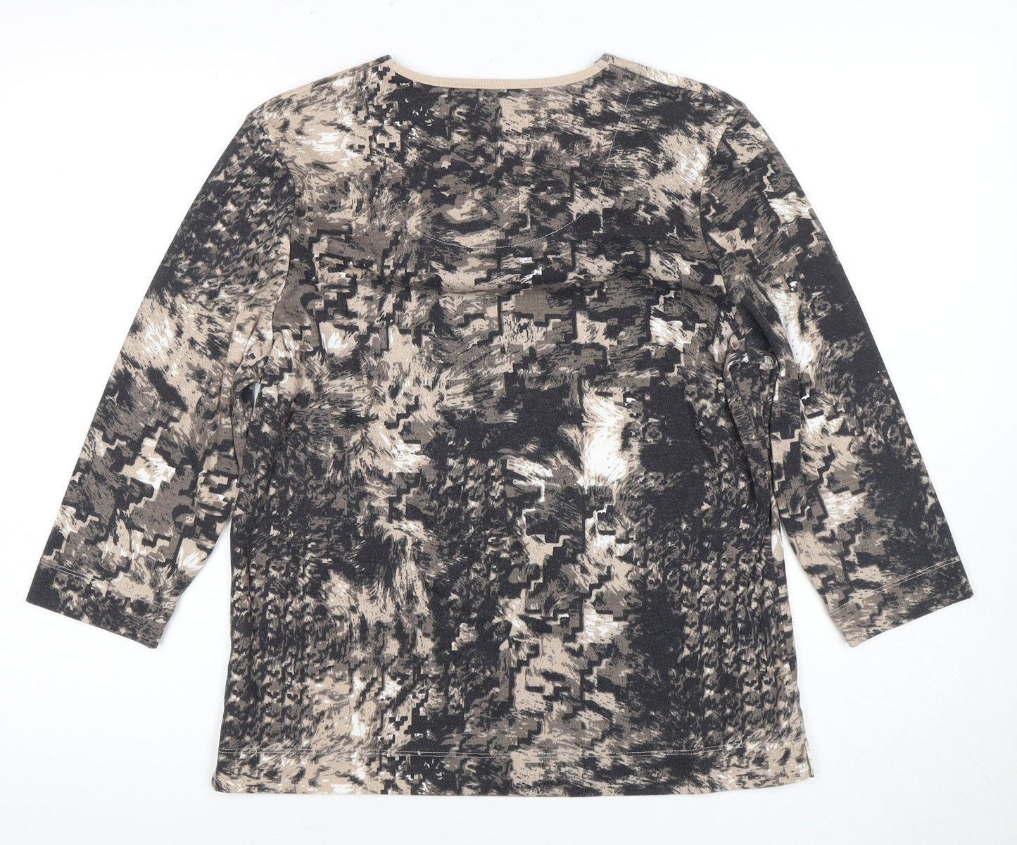 TIGI Women's Multicoloured Top, 3/4 Sleeve, Square Neck 14-16