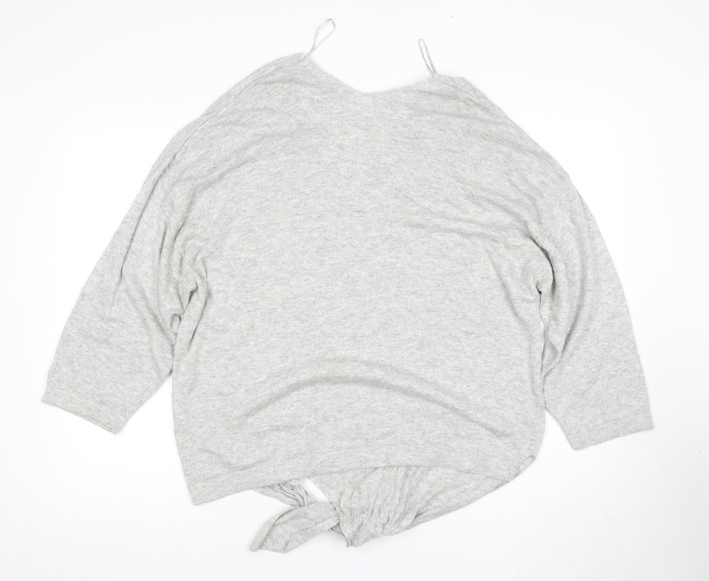 Marks & Spencer Women's Grey V-Neck Jumper Size 22