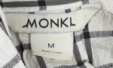 Monki Women's White Check Button-Up Shirt M