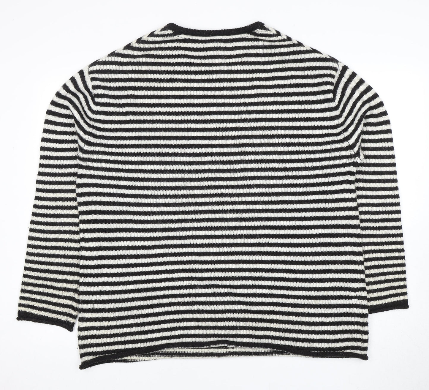 H&M Women's Black Striped Pullover Jumper - Size M