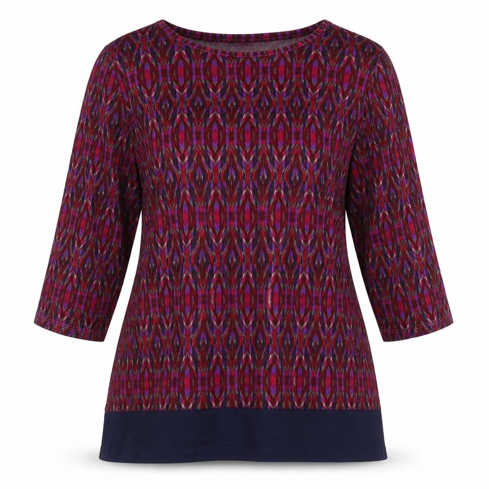Nina Leonard Women's Geometric Blouse L