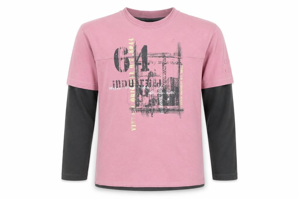 Front view of Next girls’ pink graphic print long sleeve t-shirt 11-12 years