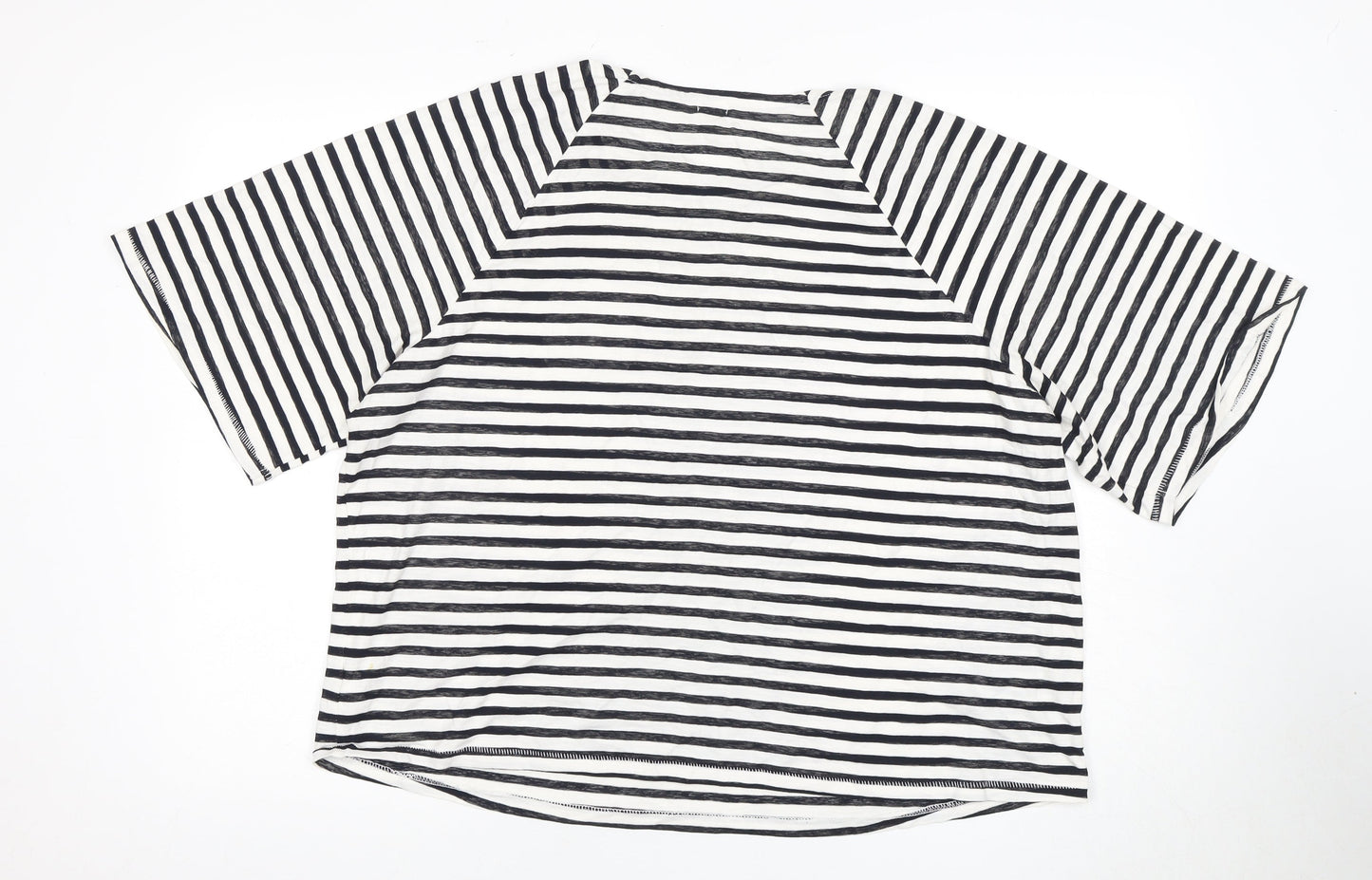River Island Women's Striped T-Shirt Black,White Size 18