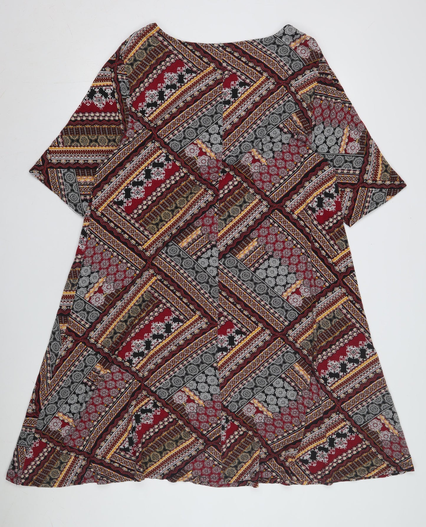 Bonmarché Women's Multicoloured Dress, 3/4 Sleeve, Size 20