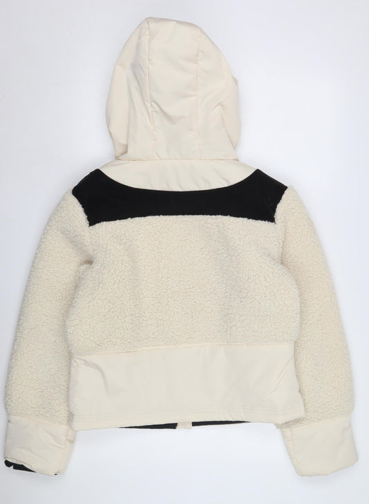 Michelle Keegan Women's Ivory Full Zip Hoodie, Size 10