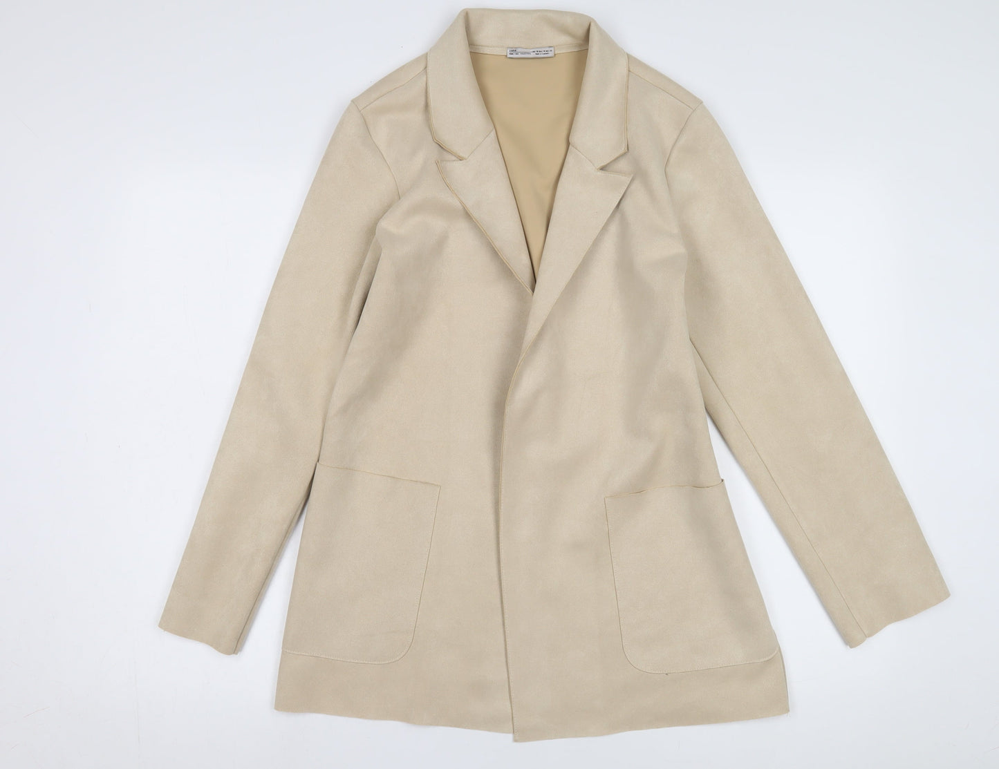 Zara Women's Beige Blazer, Regular Fit, Mid-Length, New