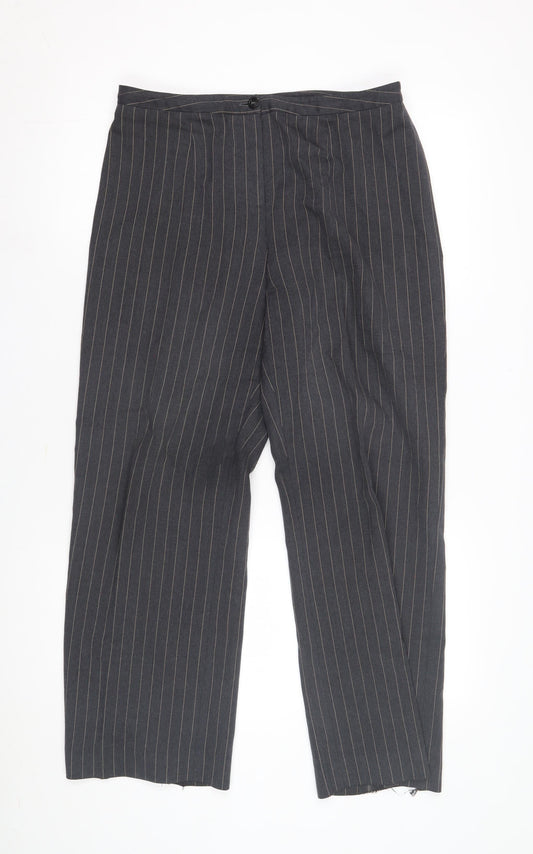 Vinson Women's Black Striped Trousers Size 12