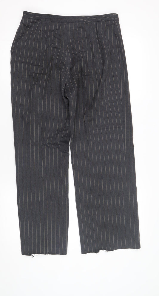 Vinson Women's Black Striped Trousers Size 12