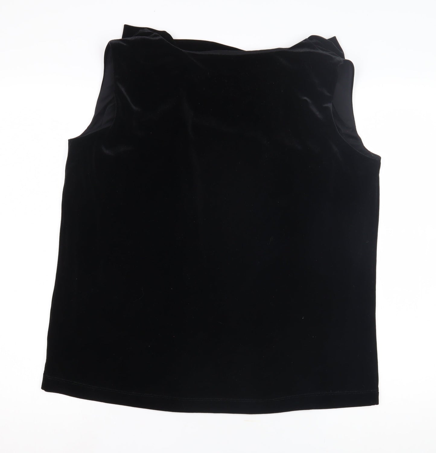 Pomodoro Women's Black Velvet Cowl Neck Blouse Size 16