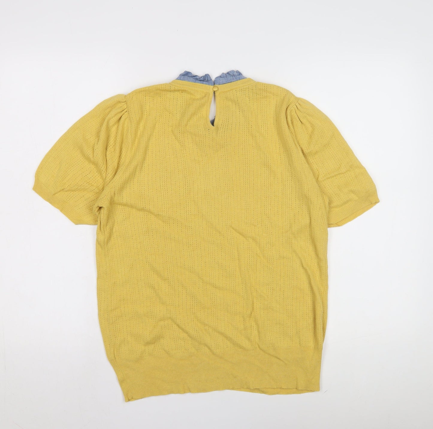 Next Women's Yellow Pullover Jumper, Size 12, Short Sleeve