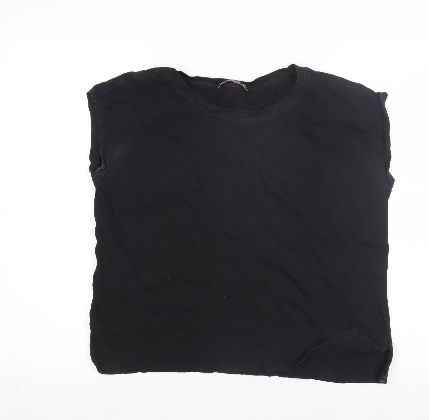 Mango Women's Black Crew Neck Sleeveless Top Size 14