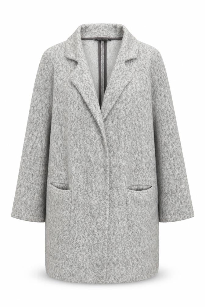 Next Women's Grey Wool Blend Petite Coat Size 12