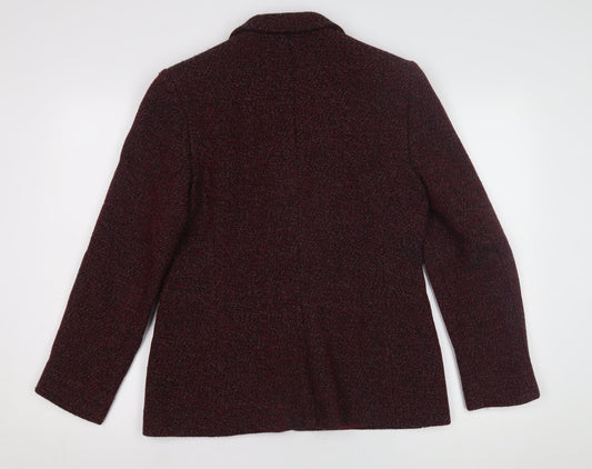 Jaeger Women's Red Wool Tweed Blazer, Size 10, Classic Style