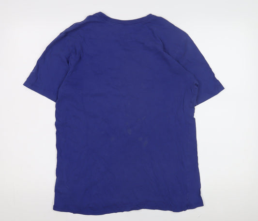 Nike Men's Blue Graphic Print T-Shirt, Medium