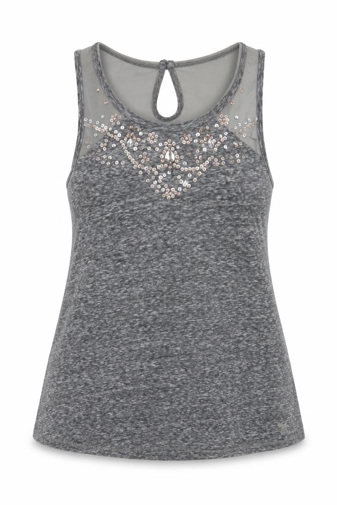 Womens UK Size M Abercrombie & Fitch Grey Cotton Blend Tank